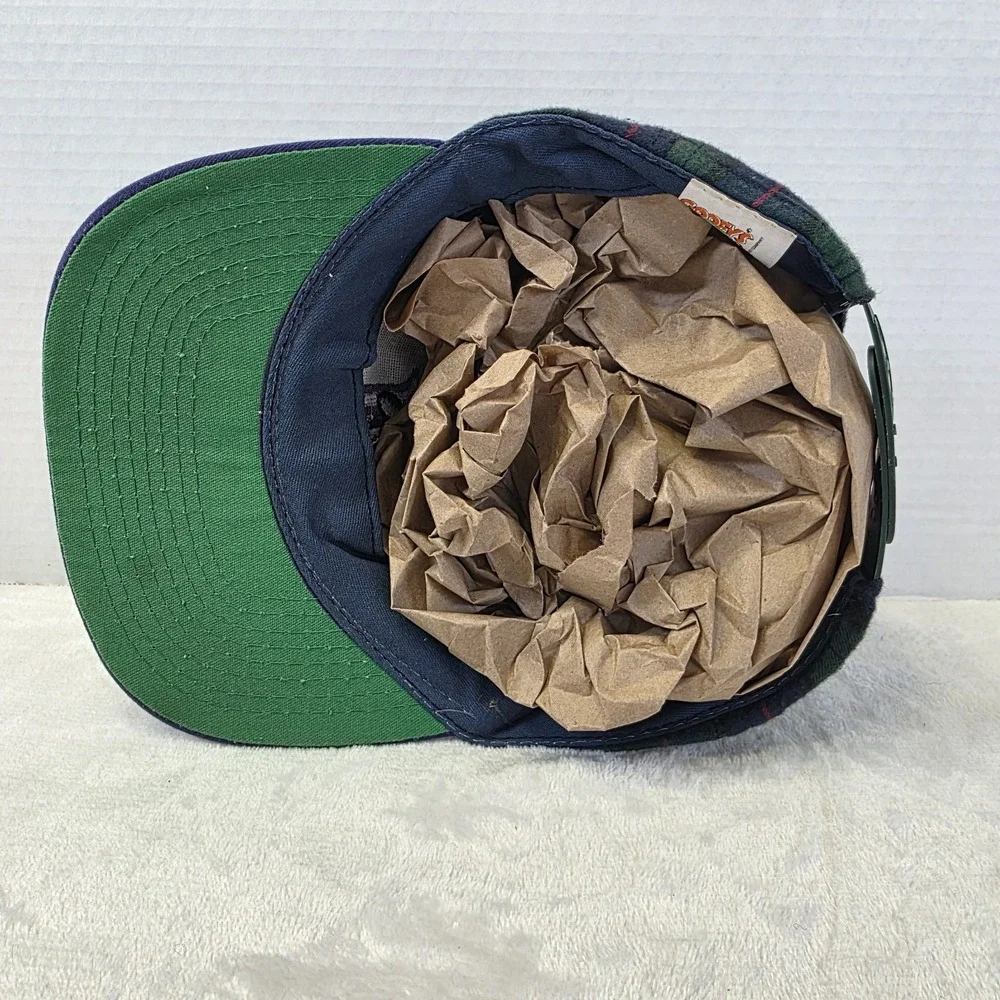 Vintage Plaid Mickey Mouse Snapback Hat Goofy's Hat Disney Green Blue USA‎ Made